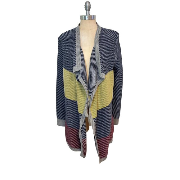 CAbi colorblock Waterfall Blanket Cardigan Jacket Large #467 - Picture 1 of 5